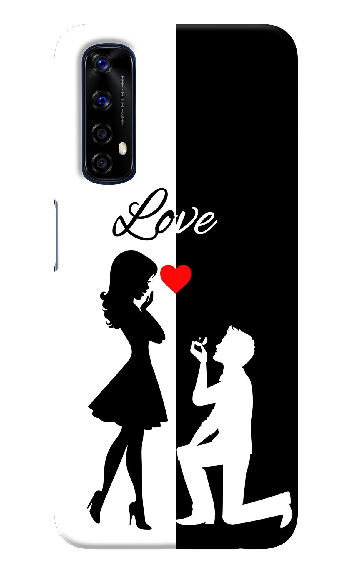 Love Propose Black And White Realme 7/Narzo 20 Pro Back Cover