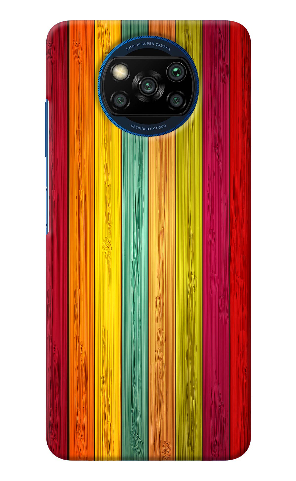 Multicolor Wooden Poco X3/X3 Pro Back Cover