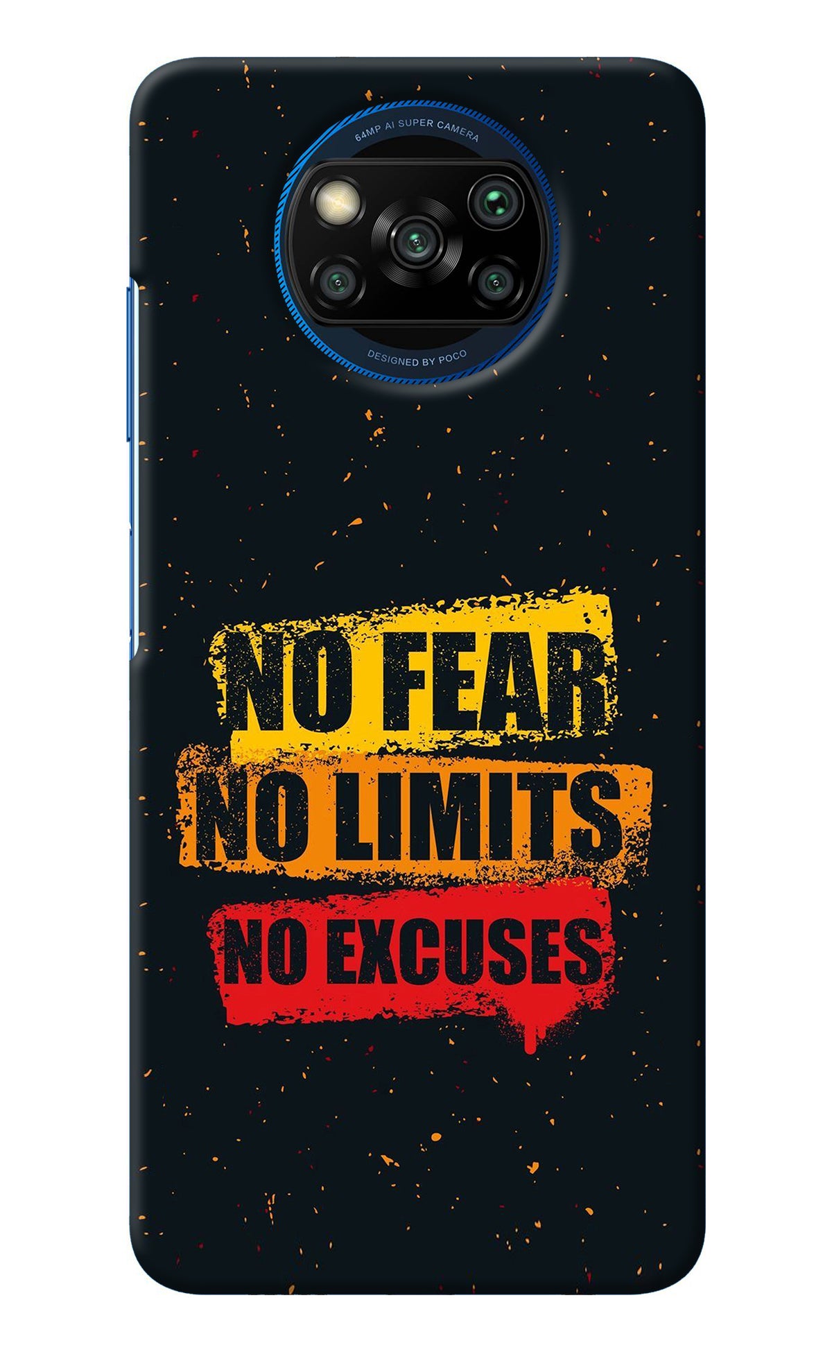 No Fear No Limits No Excuse Poco X3/X3 Pro Back Cover