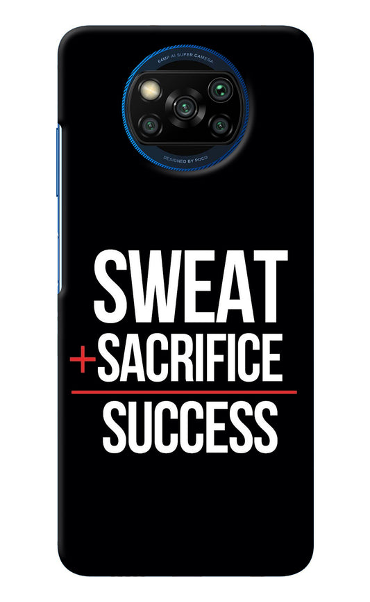 Sweat Sacrifice Success Poco X3/X3 Pro Back Cover