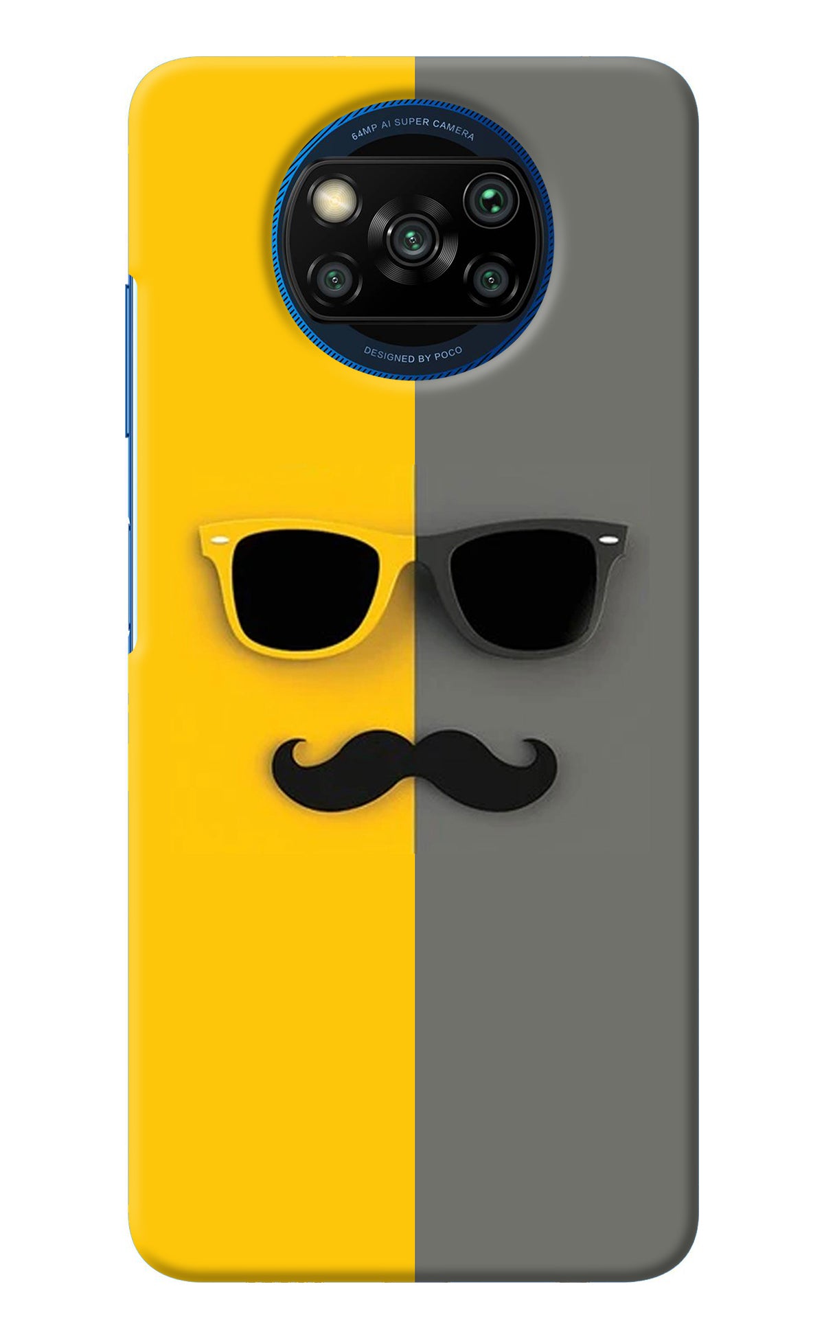 Sunglasses with Mustache Poco X3/X3 Pro Back Cover