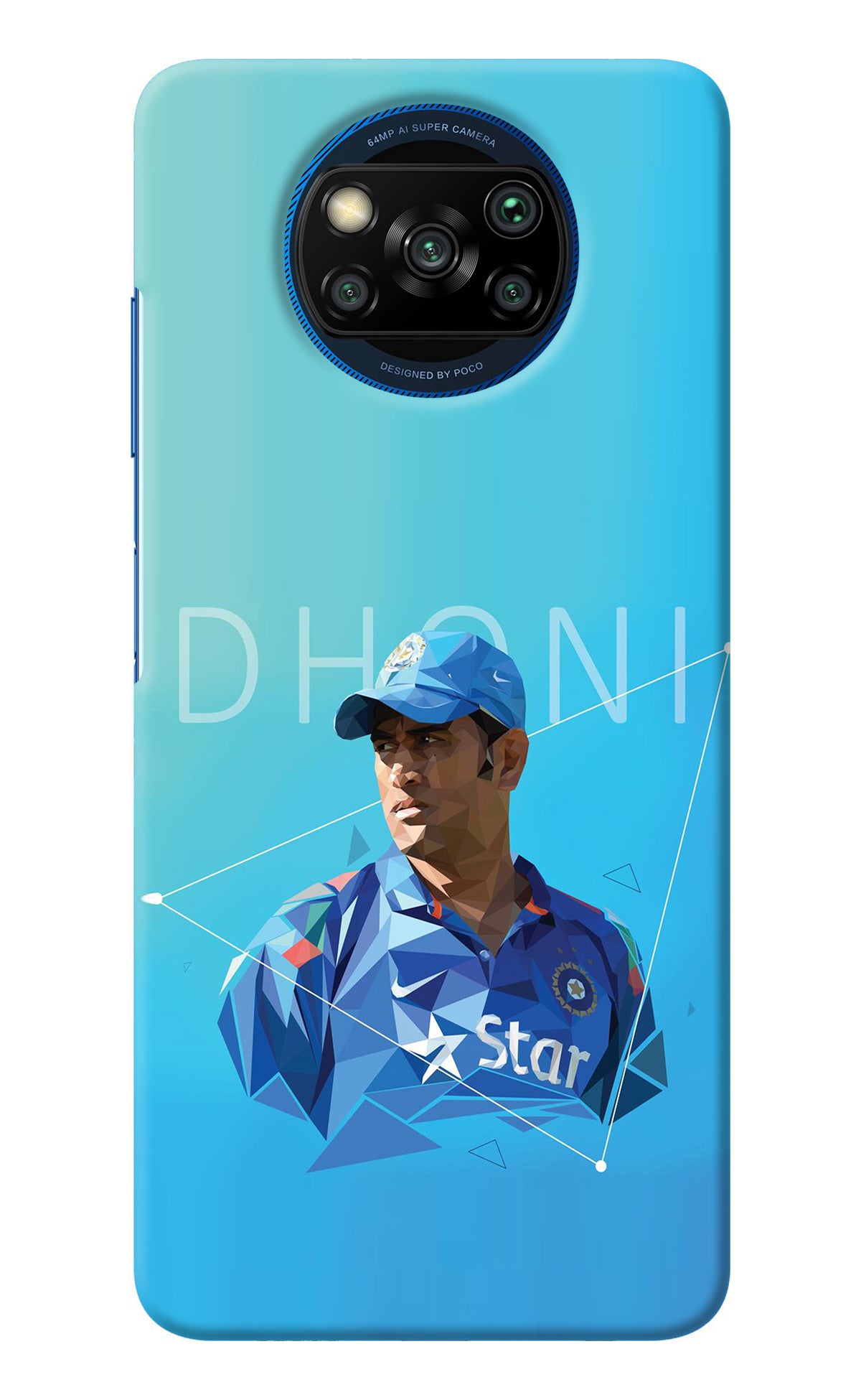 Dhoni Artwork Poco X3/X3 Pro Back Cover