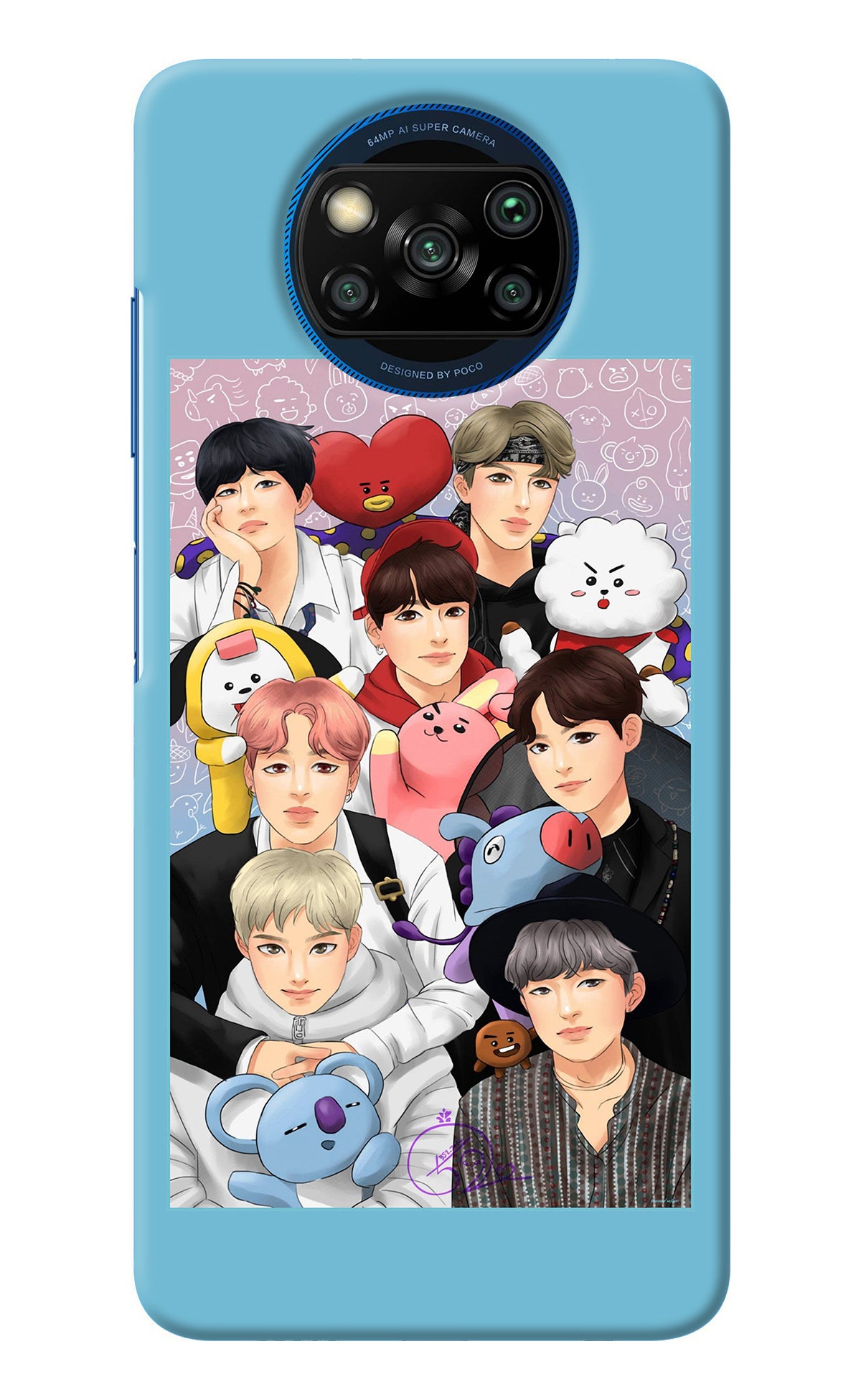 BTS with animals Poco X3/X3 Pro Back Cover