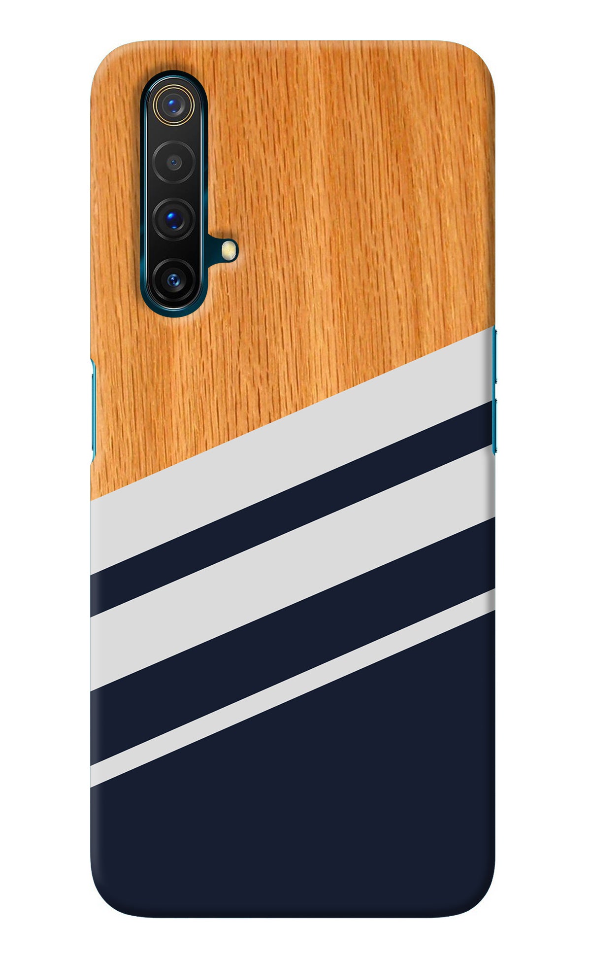 Blue and white wooden Realme X3 Back Cover