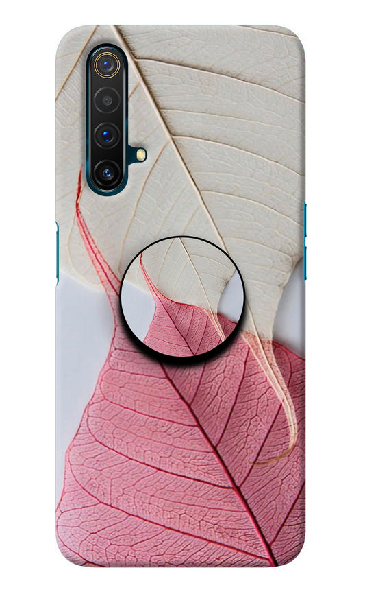 White Pink Leaf Realme X3 Pop Case