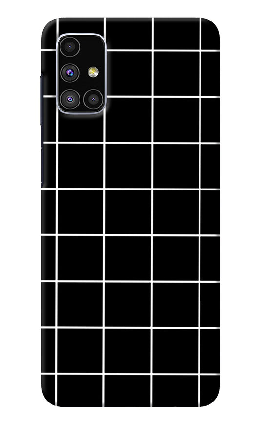 White Grid Samsung M51 Back Cover