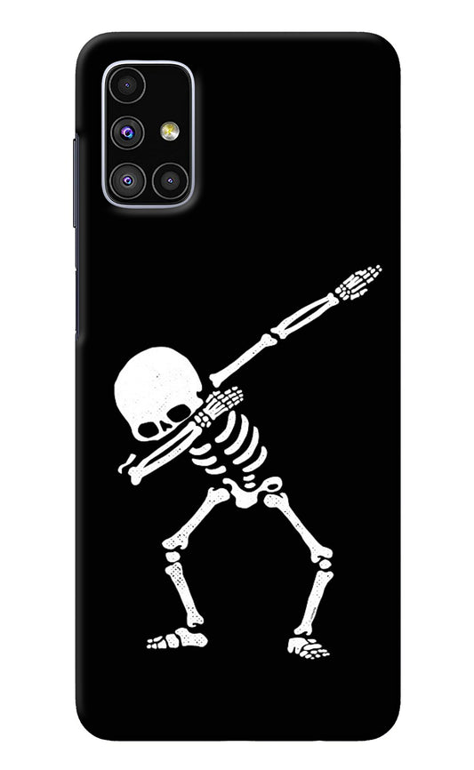 Dabbing Skeleton Art Samsung M51 Back Cover