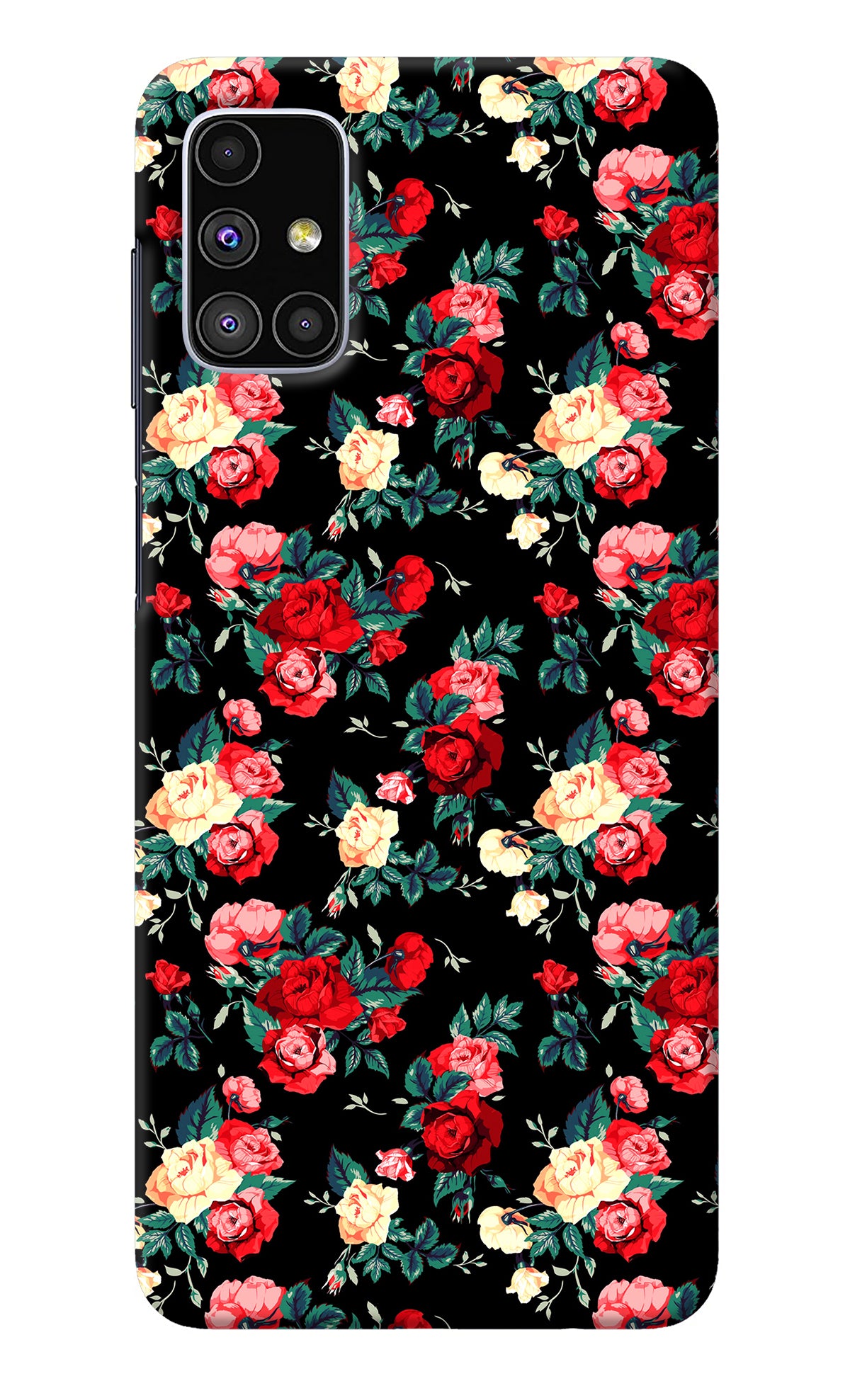 Rose Pattern Samsung M51 Back Cover