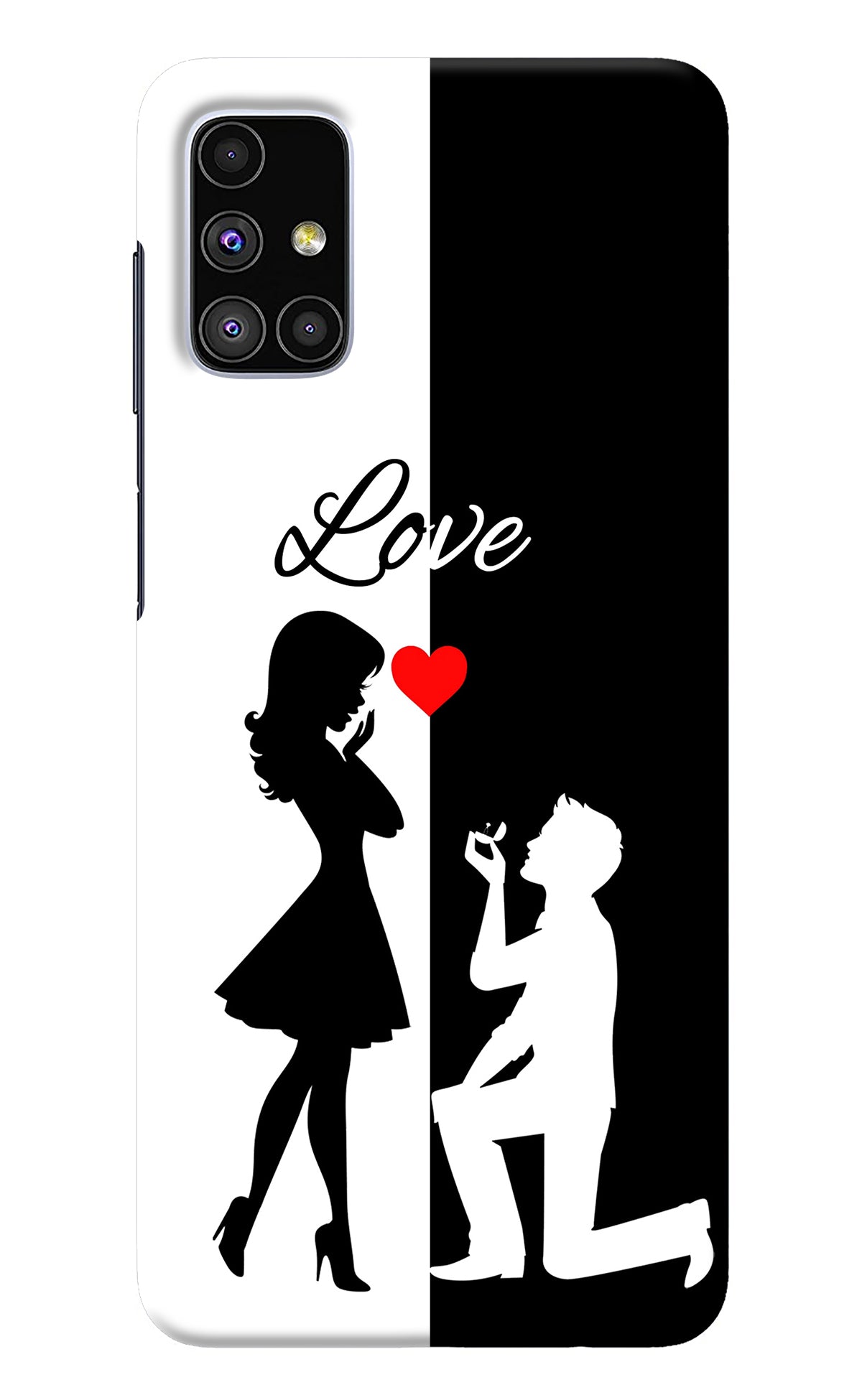 Love Propose Black And White Samsung M51 Back Cover