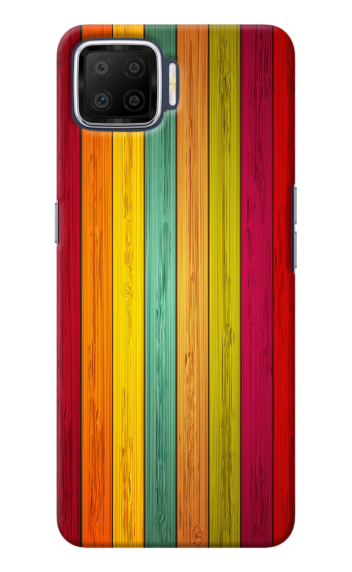 Multicolor Wooden Oppo F17 Back Cover