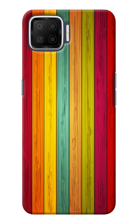 Multicolor Wooden Oppo F17 Back Cover