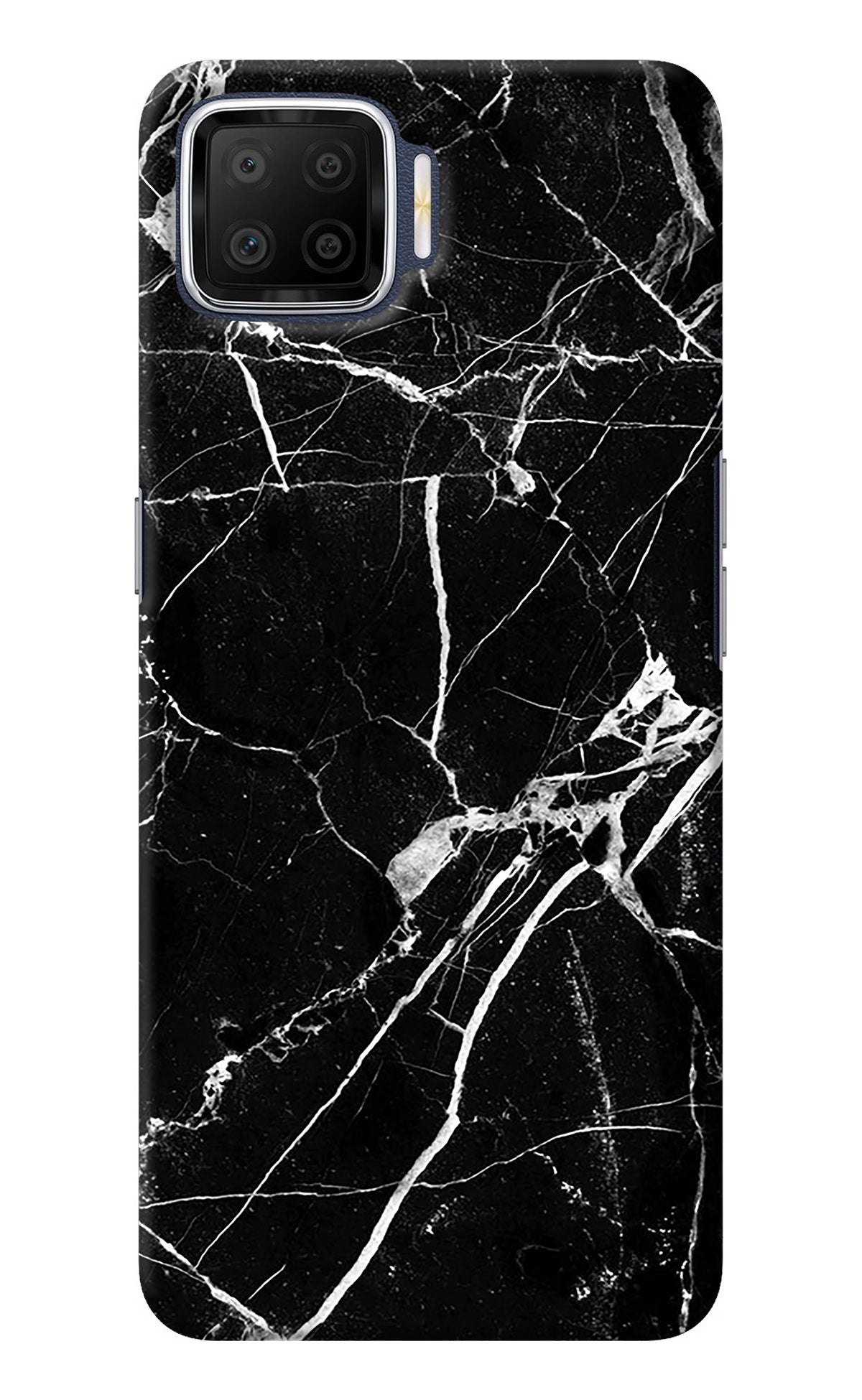 Black Marble Pattern Oppo F17 Back Cover