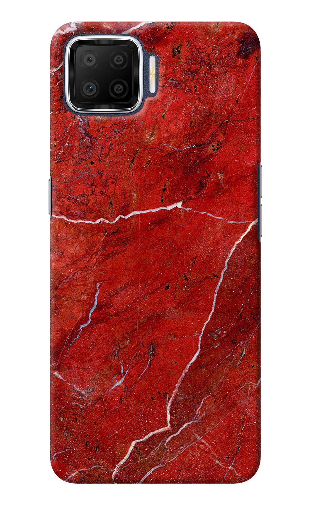 Red Marble Design Oppo F17 Back Cover