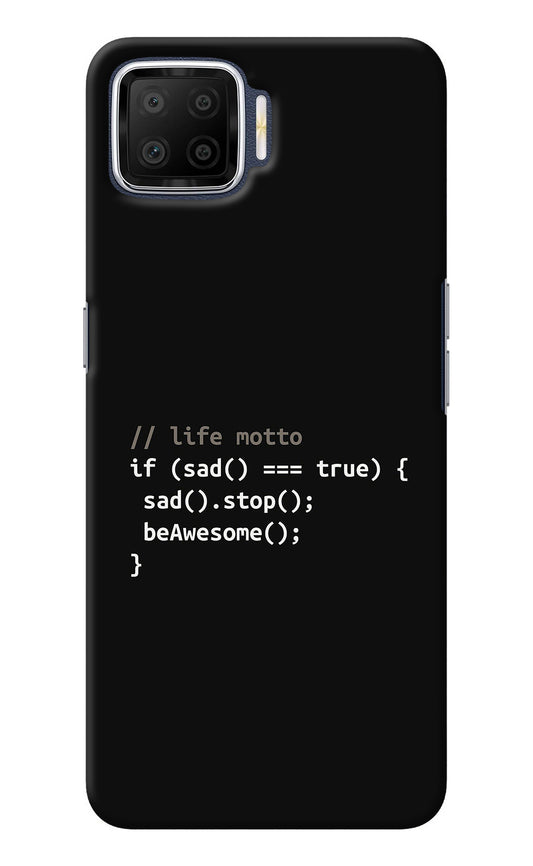 Life Motto Code Oppo F17 Back Cover