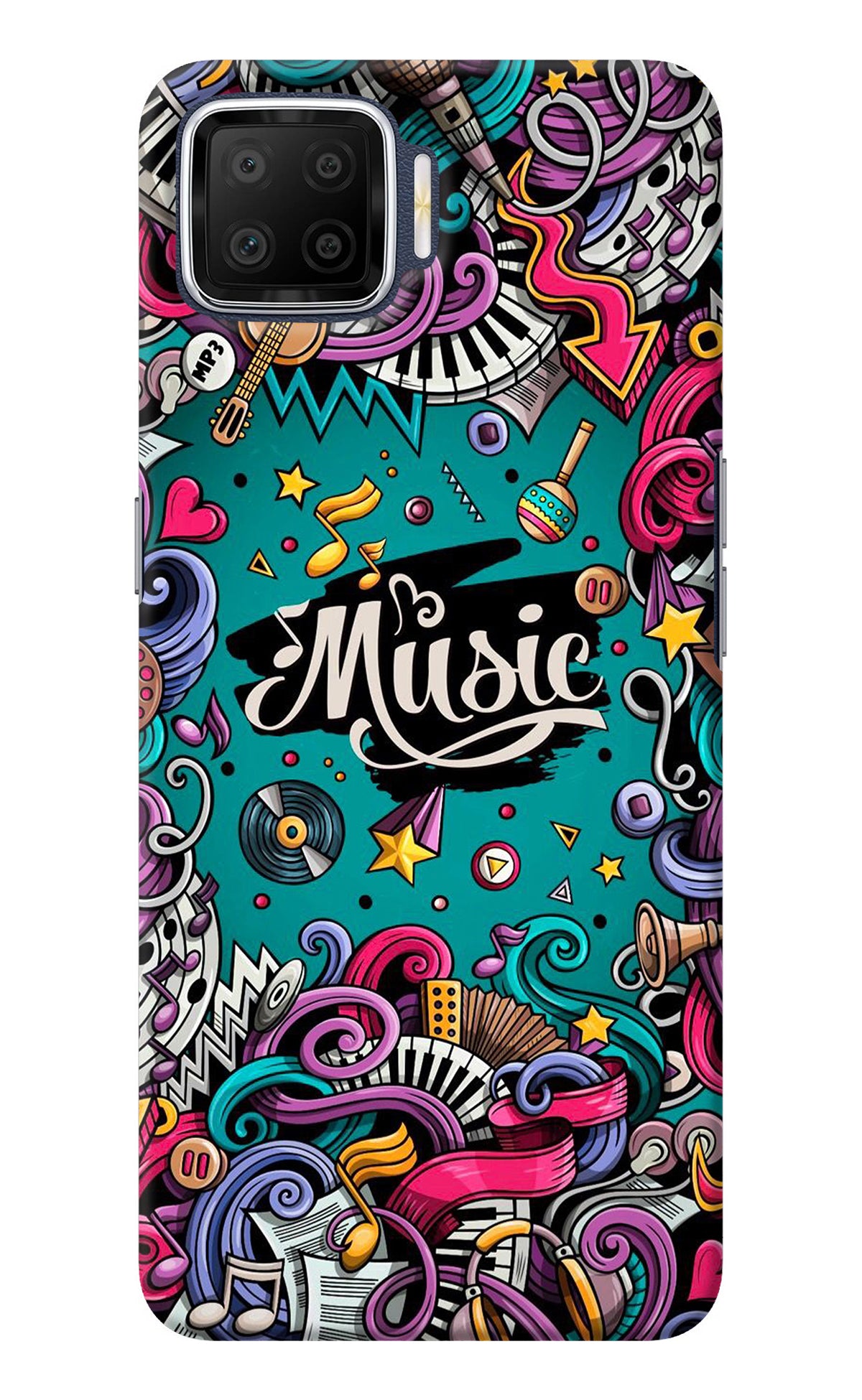 Music Graffiti Oppo F17 Back Cover