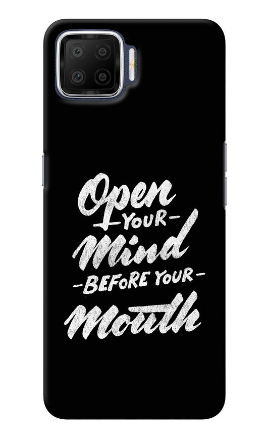 Open Your Mind Before Your Mouth Oppo F17 Back Cover