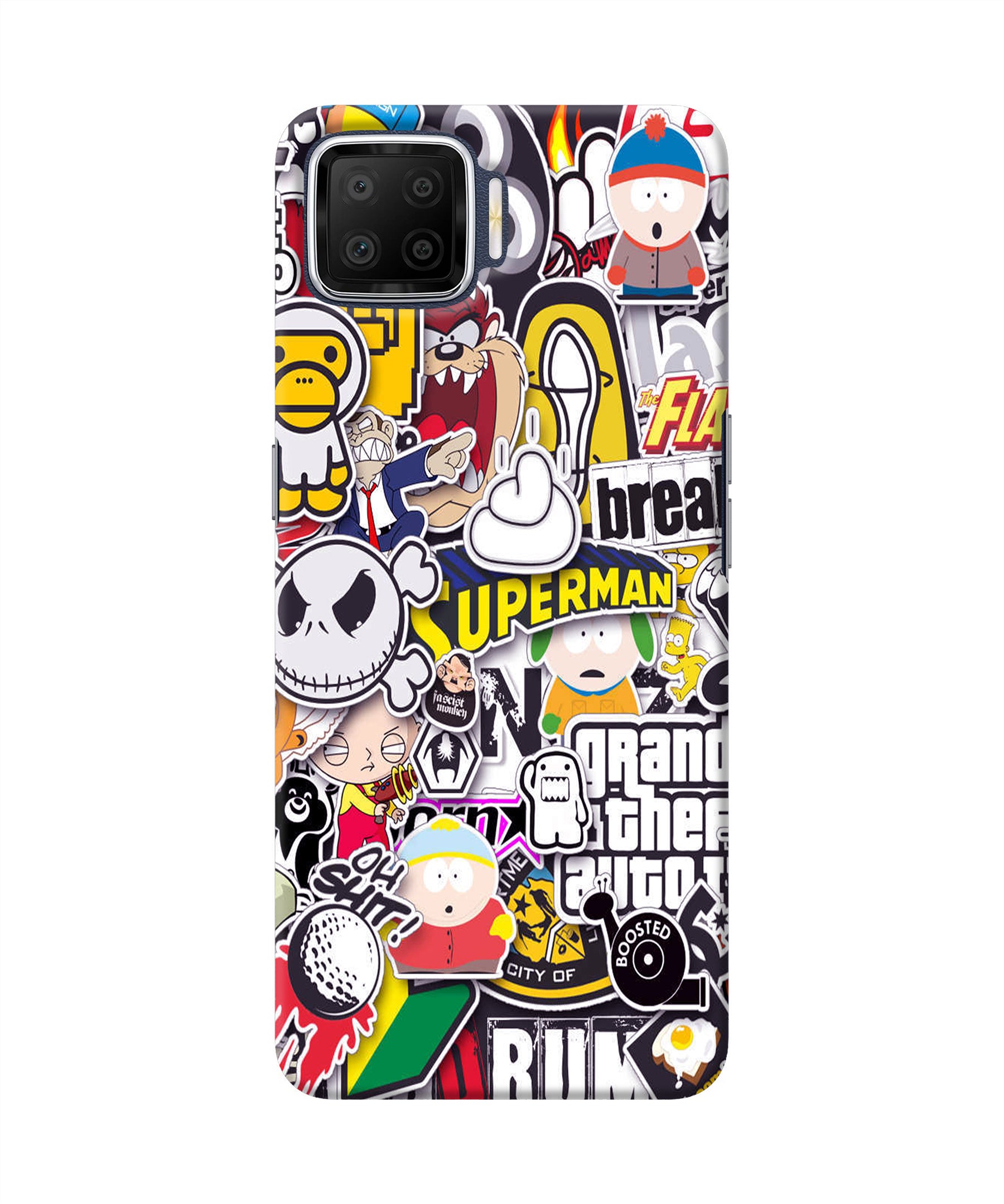 Sticker Bomb Oppo F17 Back Cover