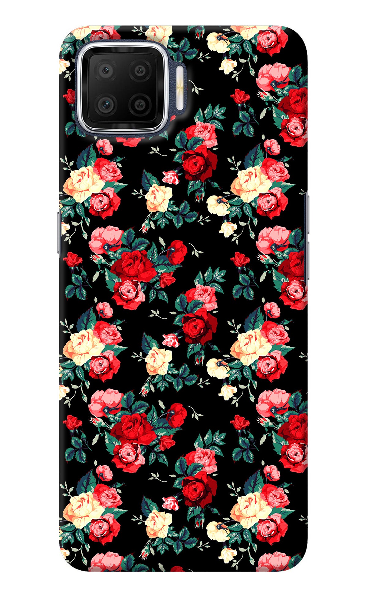 Rose Pattern Oppo F17 Back Cover