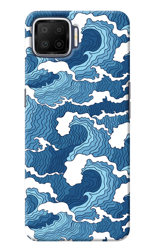 Blue Waves Oppo F17 Back Cover