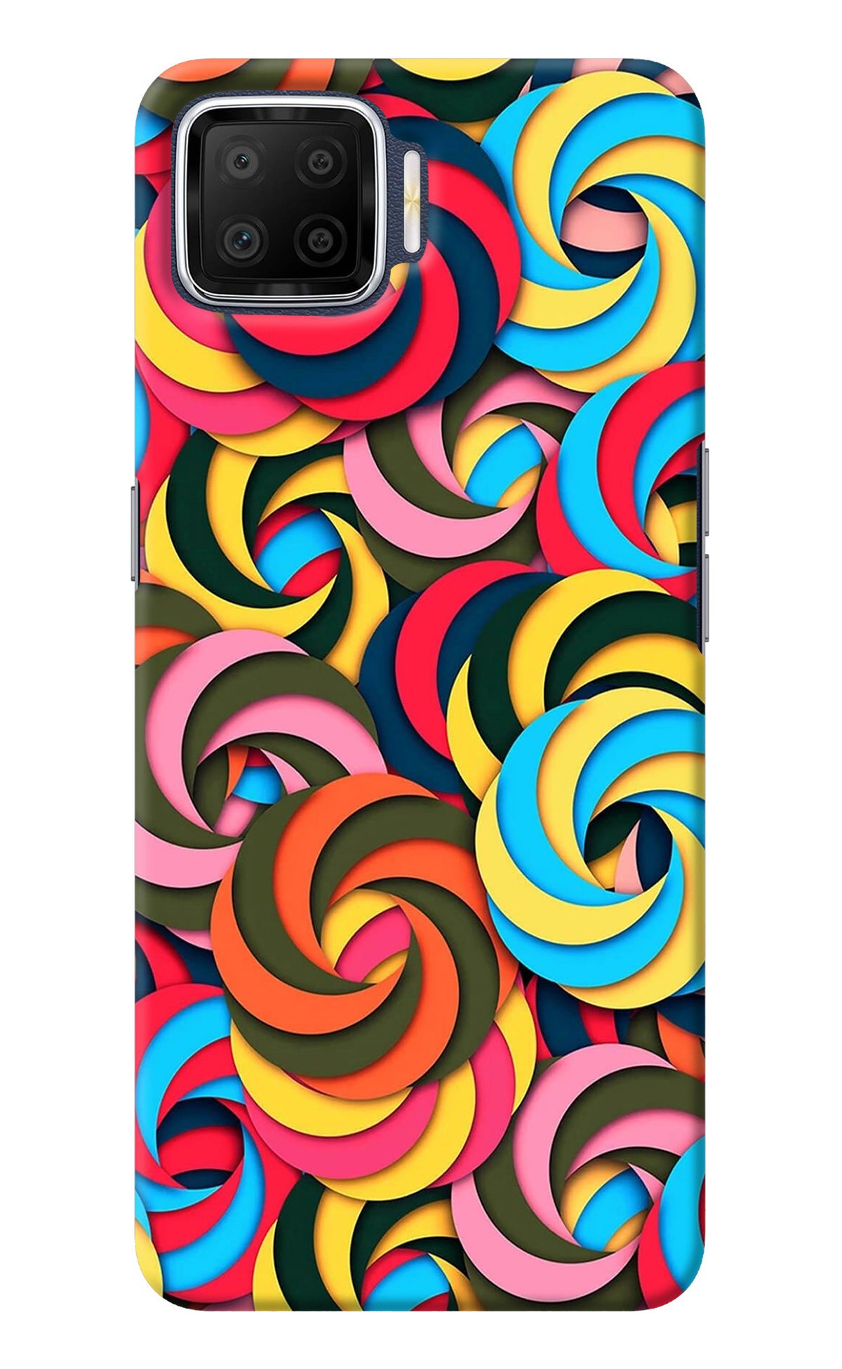 Spiral Pattern Oppo F17 Back Cover