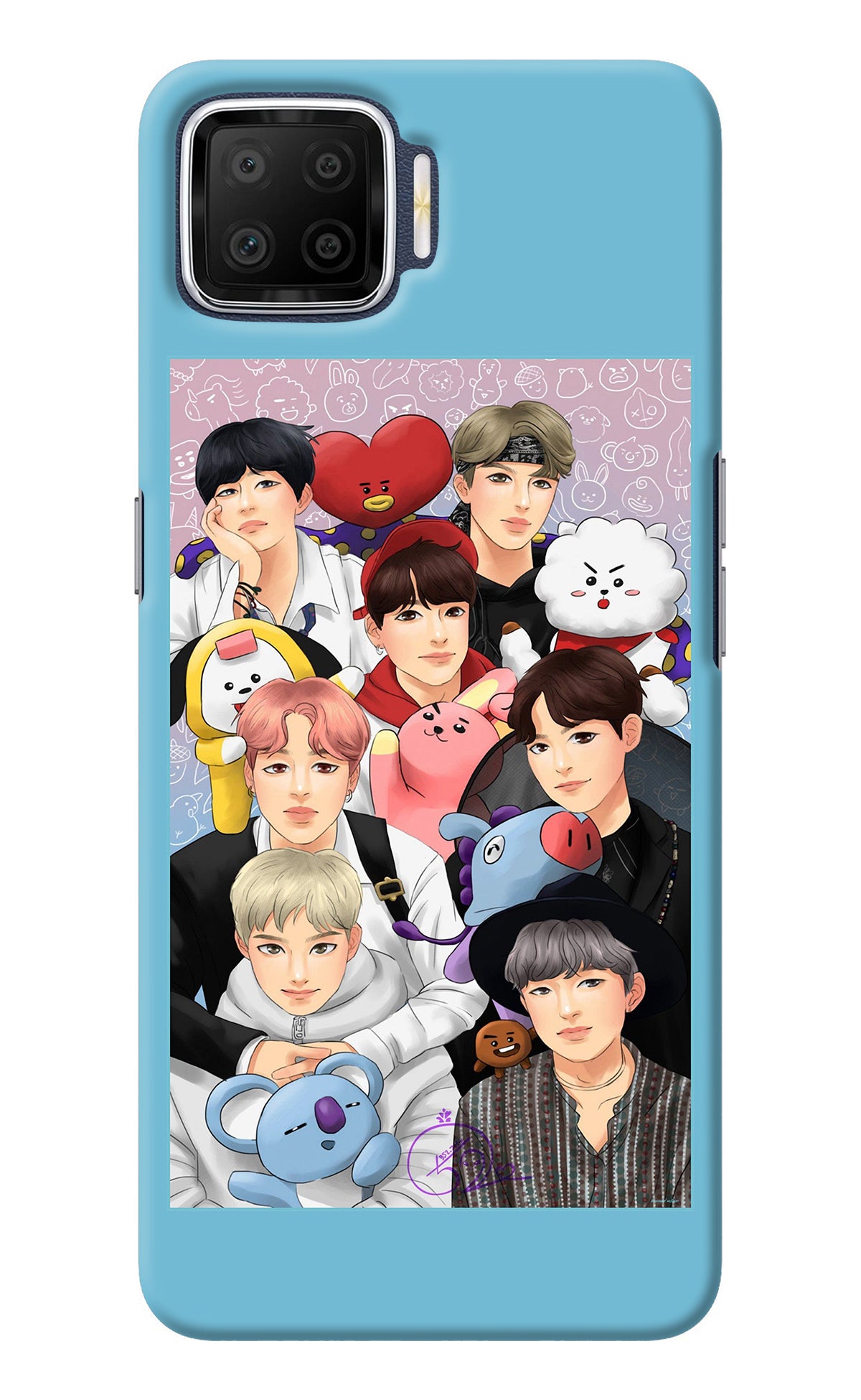 BTS with animals Oppo F17 Back Cover