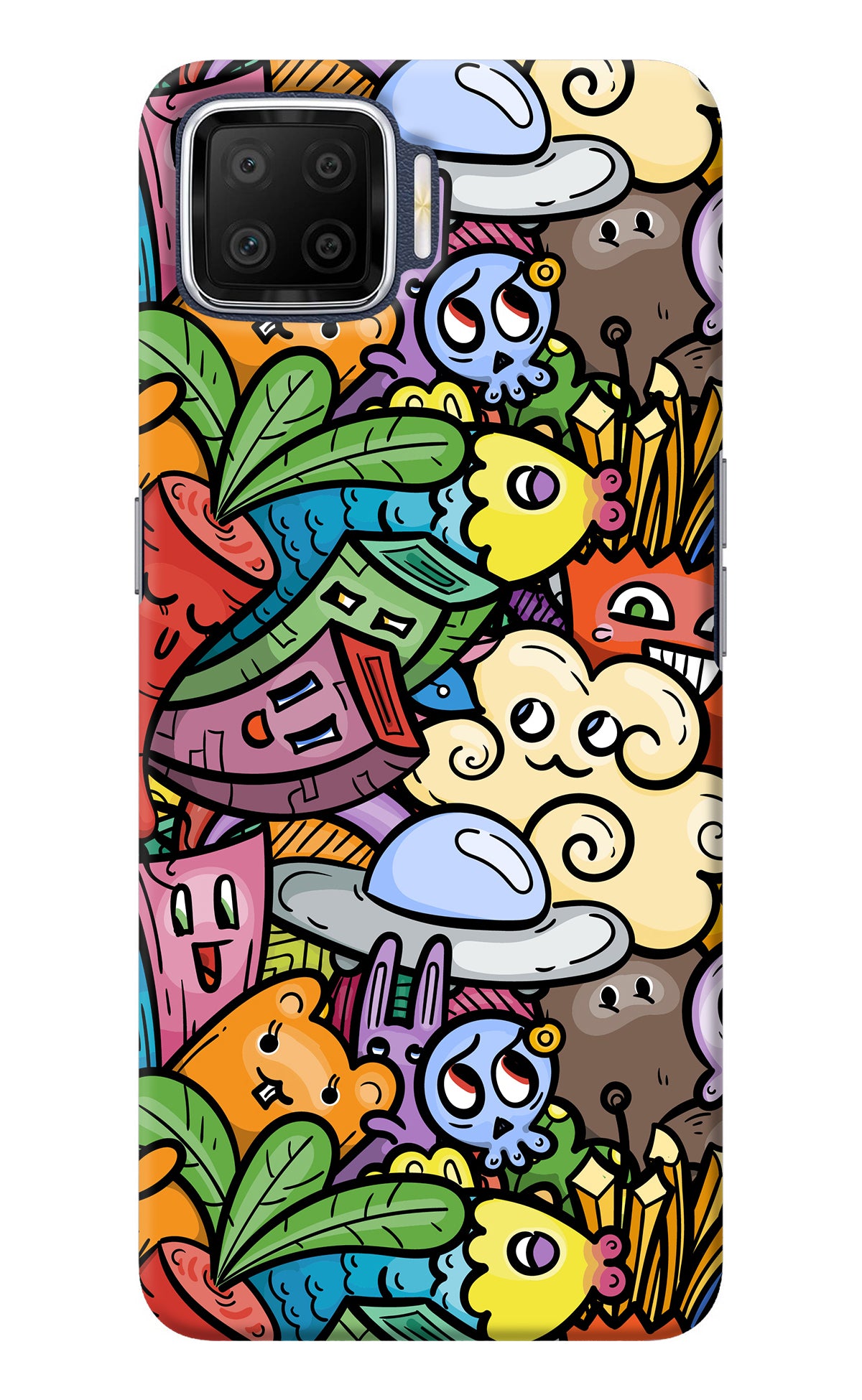 Veggie Doodle Oppo F17 Back Cover