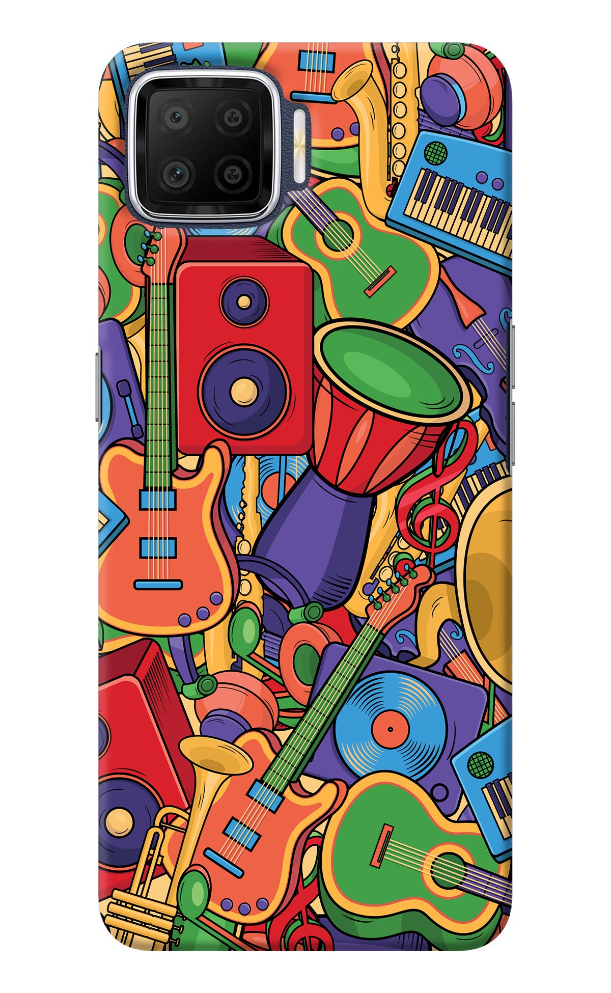 Music Instrument Doodle Oppo F17 Back Cover