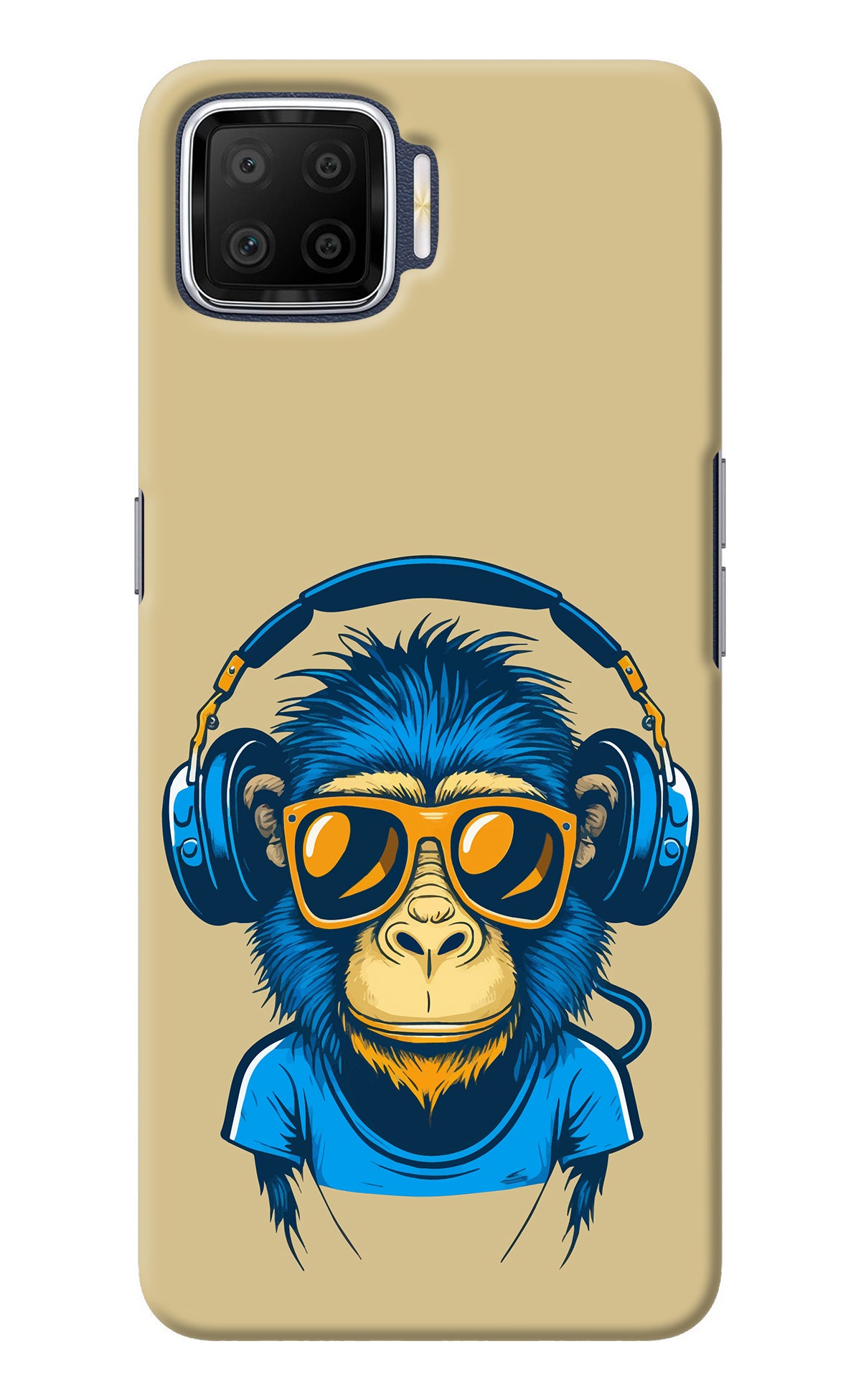 Monkey Headphone Oppo F17 Back Cover