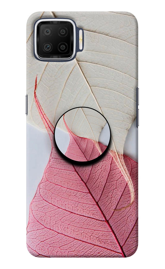 White Pink Leaf Oppo F17 Pop Case