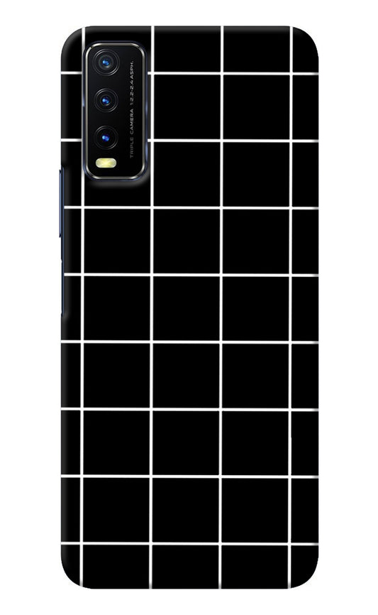 White Grid Vivo Y20/Y20i Back Cover