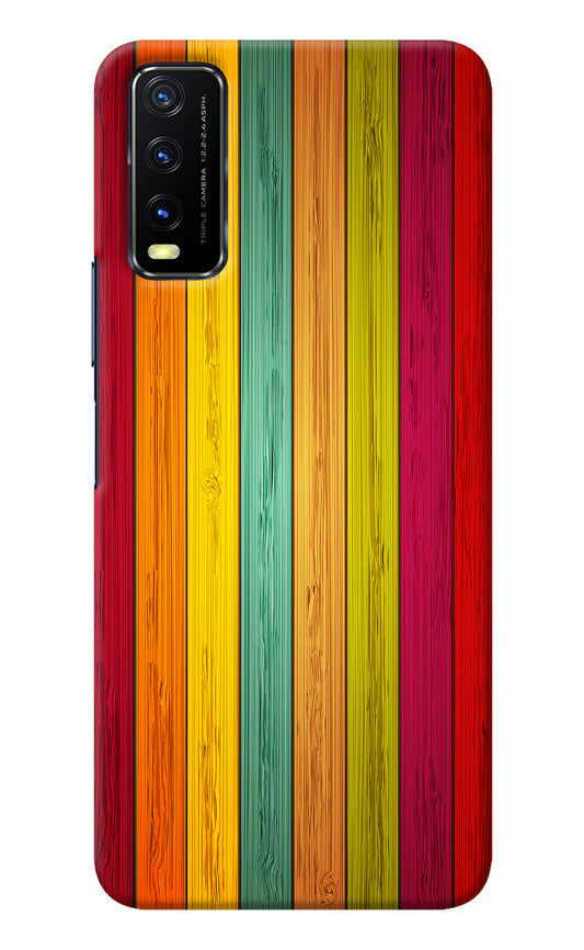 Multicolor Wooden Vivo Y20/Y20i Back Cover