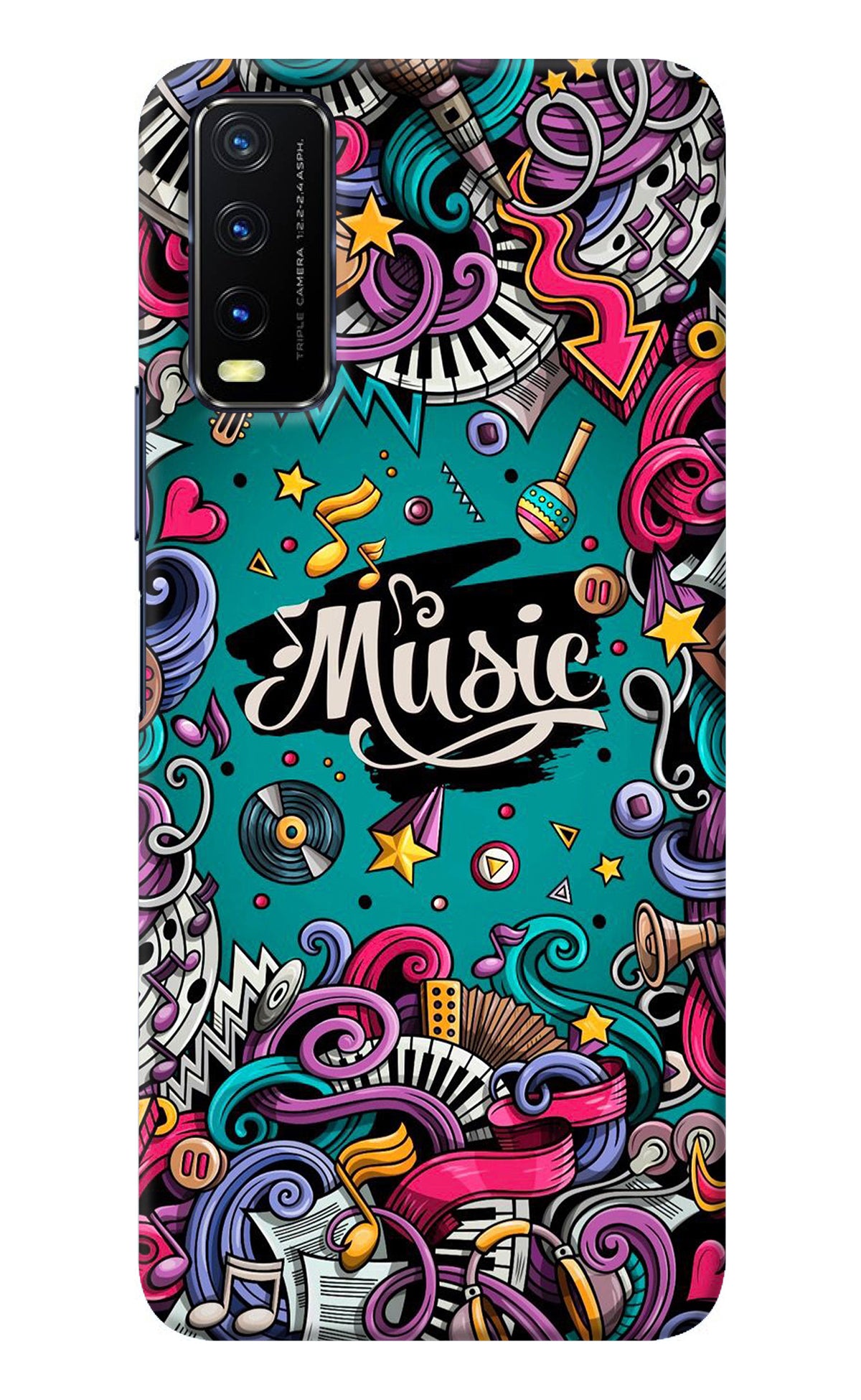 Music Graffiti Vivo Y20/Y20i Back Cover