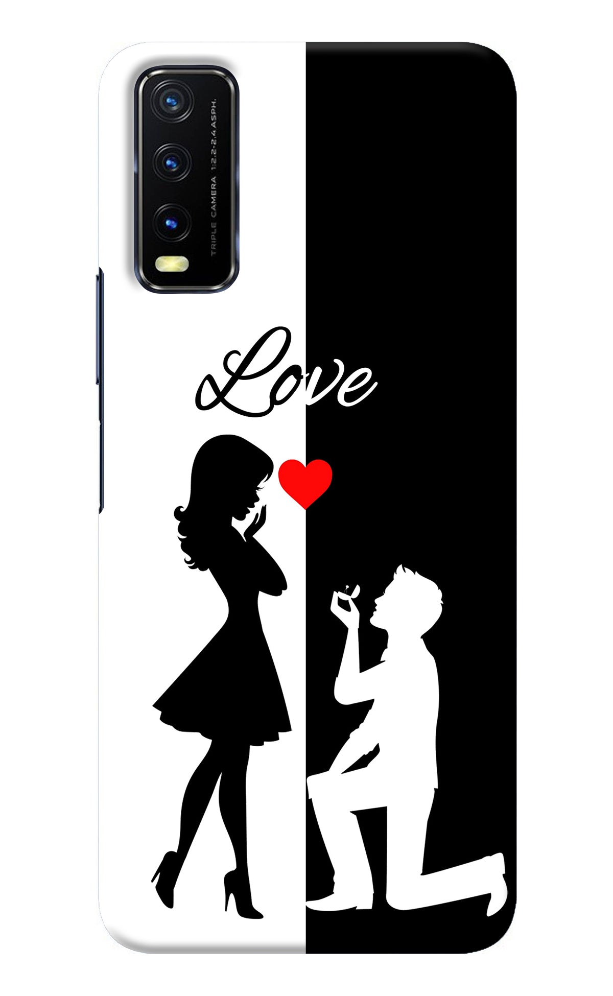 Love Propose Black And White Vivo Y20/Y20i Back Cover