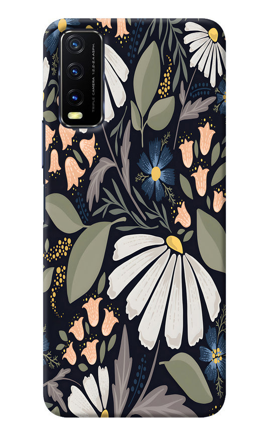 Flowers Art Vivo Y20/Y20i Back Cover