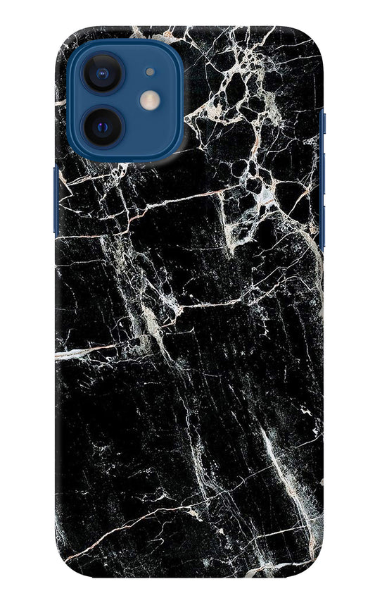 Black Marble Texture iPhone 12 Back Cover