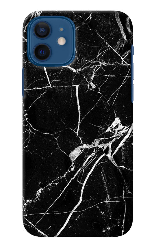 Black Marble Pattern iPhone 12 Back Cover