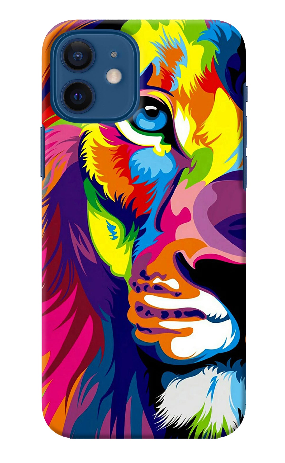 Lion Half Face iPhone 12 Back Cover