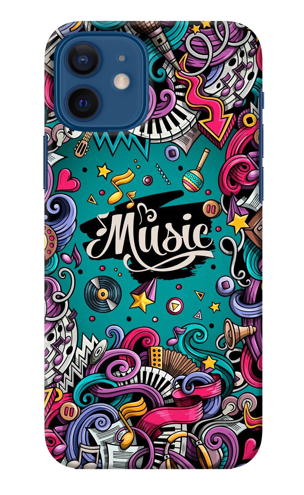 Music Graffiti iPhone 12 Back Cover