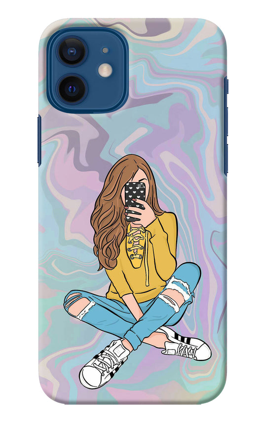 Selfie Girl iPhone 12 Back Cover