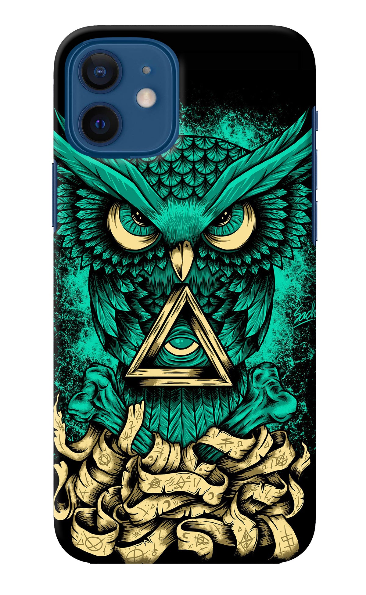 Green Owl iPhone 12 Back Cover