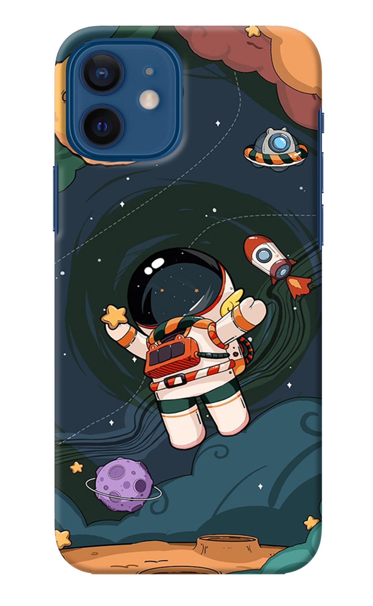 Cartoon Astronaut iPhone 12 Back Cover