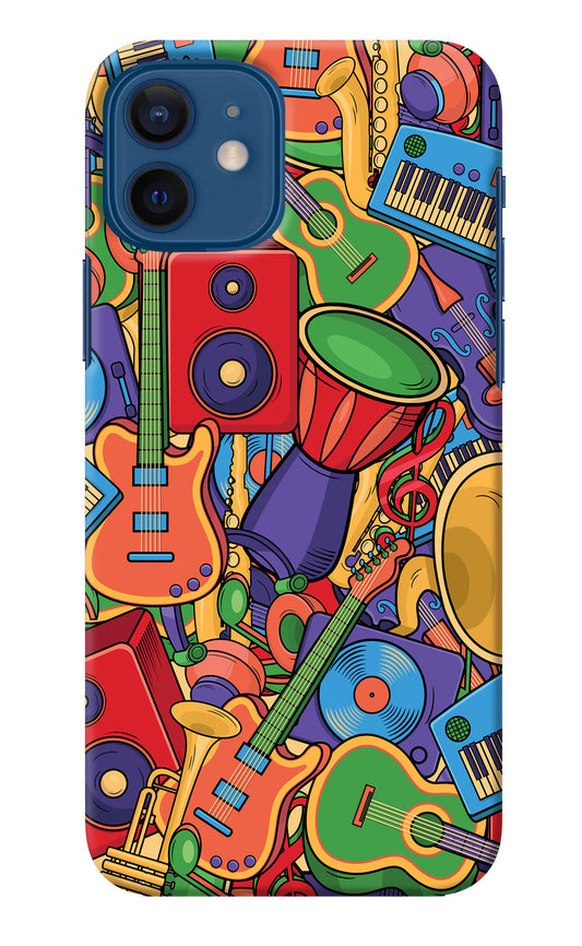 Music Instrument Doodle iPhone 12 Back Cover