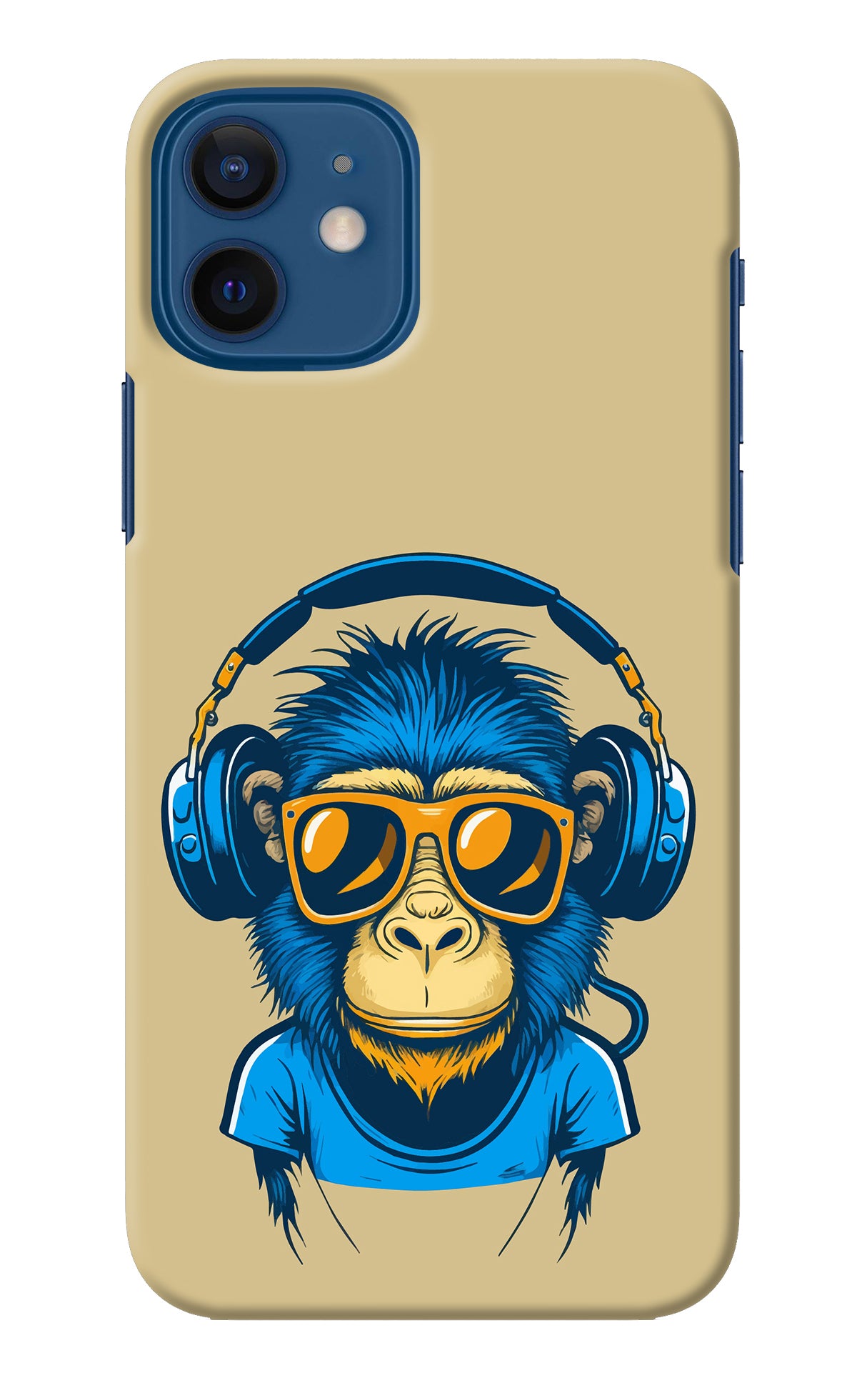 Monkey Headphone iPhone 12 Back Cover