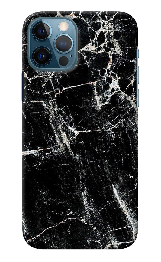 Black Marble Texture iPhone 12 Pro Back Cover
