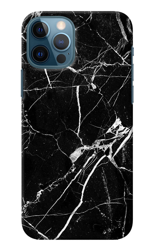 Black Marble Pattern iPhone 12 Pro Back Cover