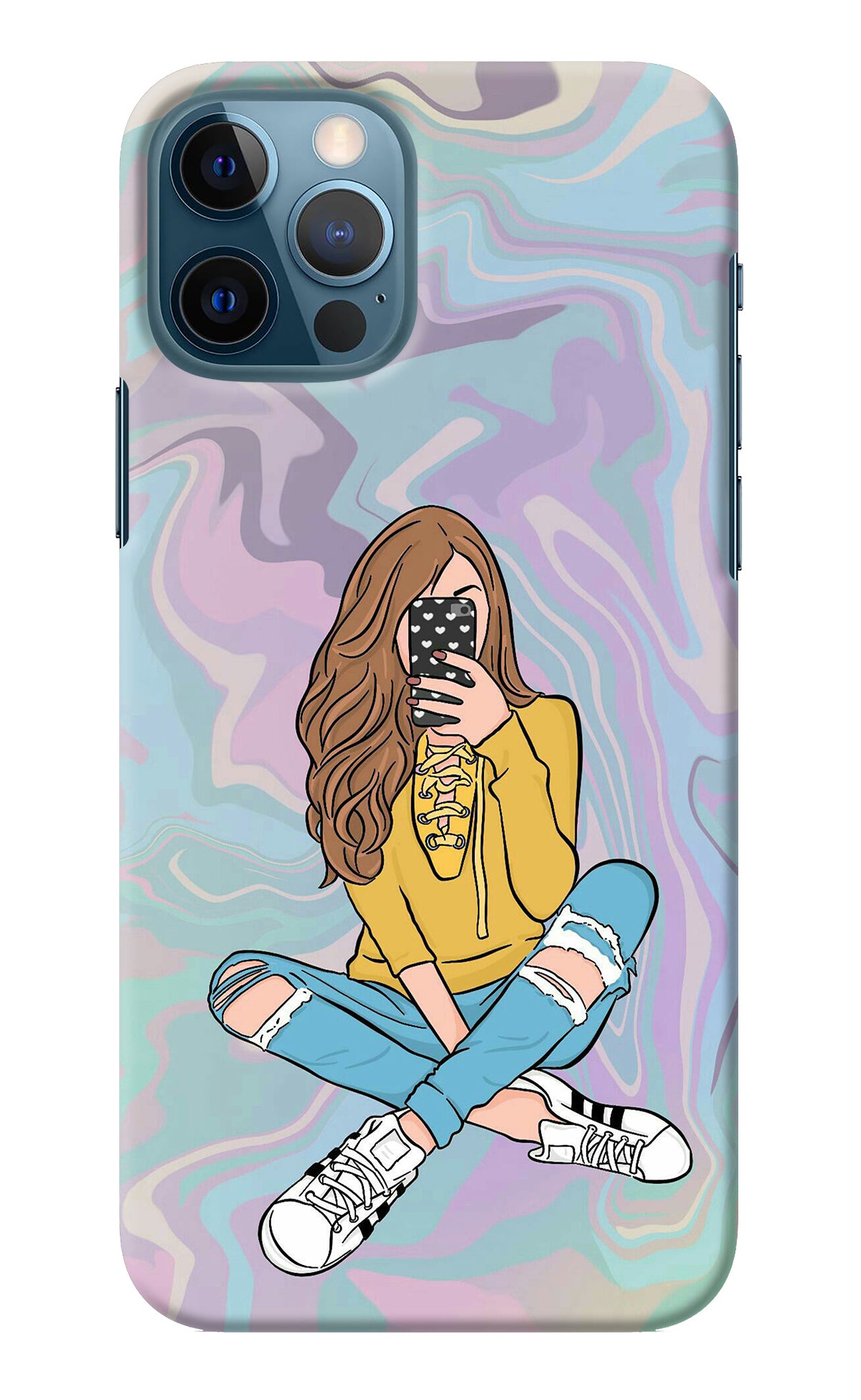 Selfie Girl iPhone 12 Pro Back Cover