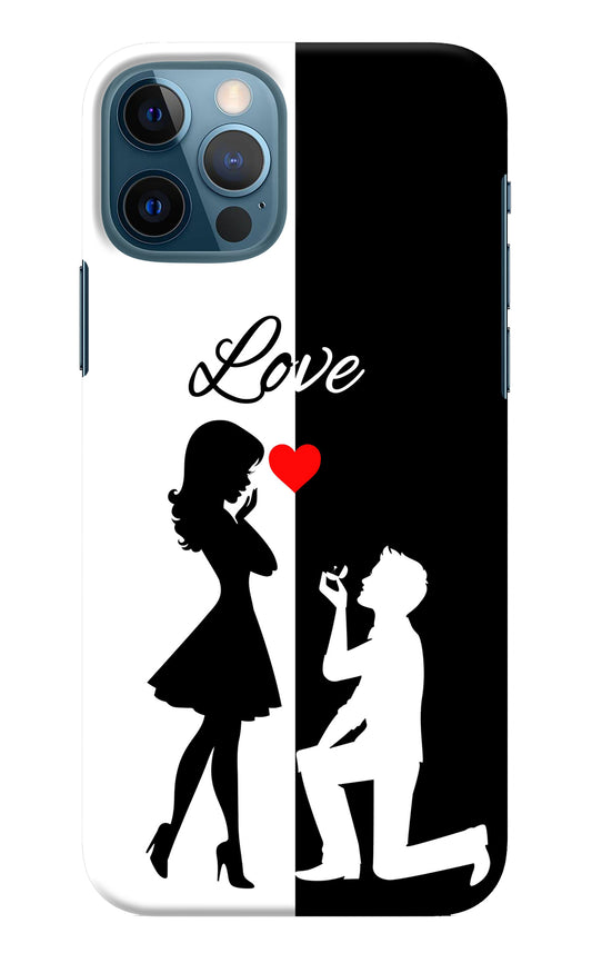 Love Propose Black And White iPhone 12 Pro Back Cover