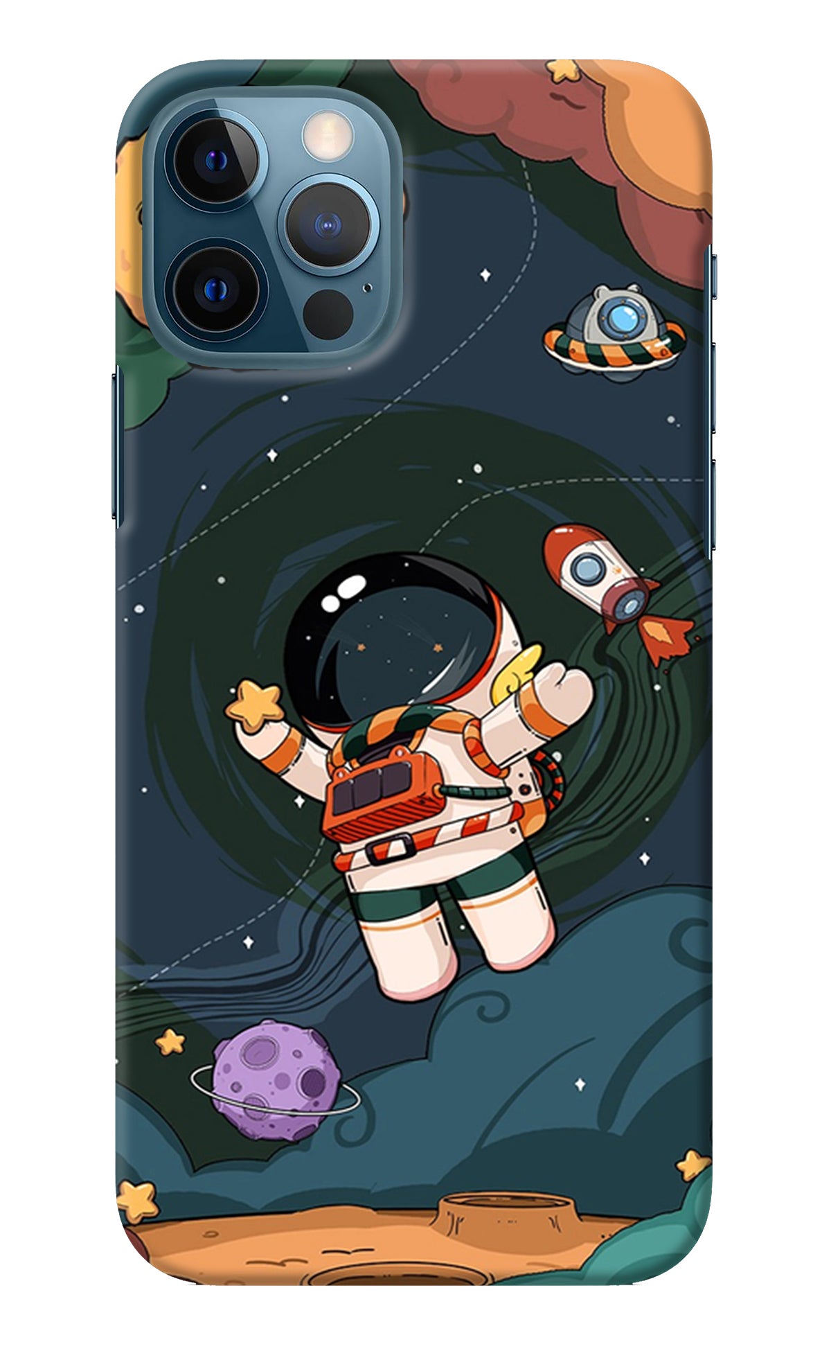 Cartoon Astronaut iPhone 12 Pro Back Cover