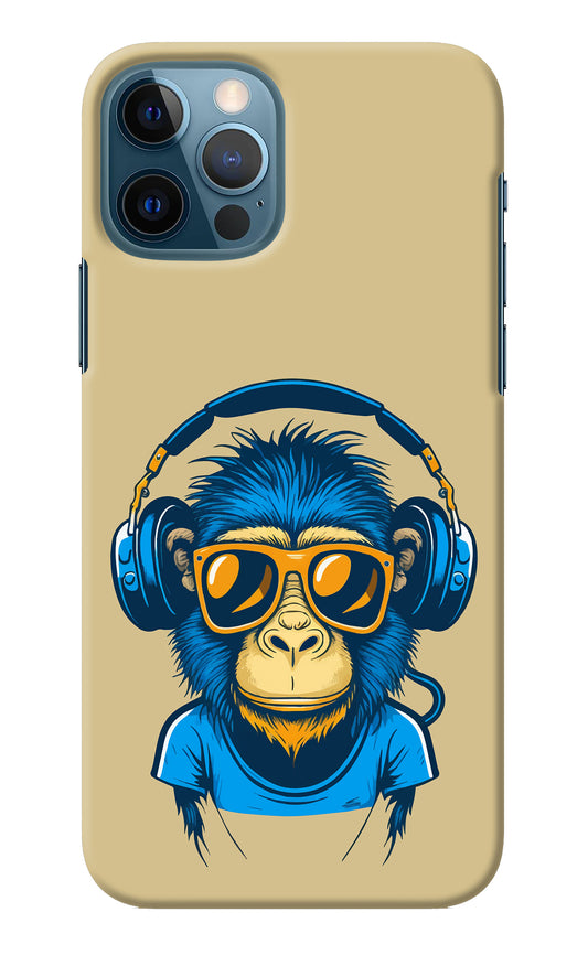 Monkey Headphone iPhone 12 Pro Back Cover