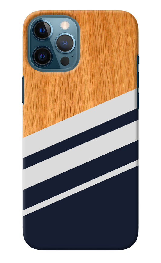 Blue and white wooden iPhone 12 Pro Max Back Cover